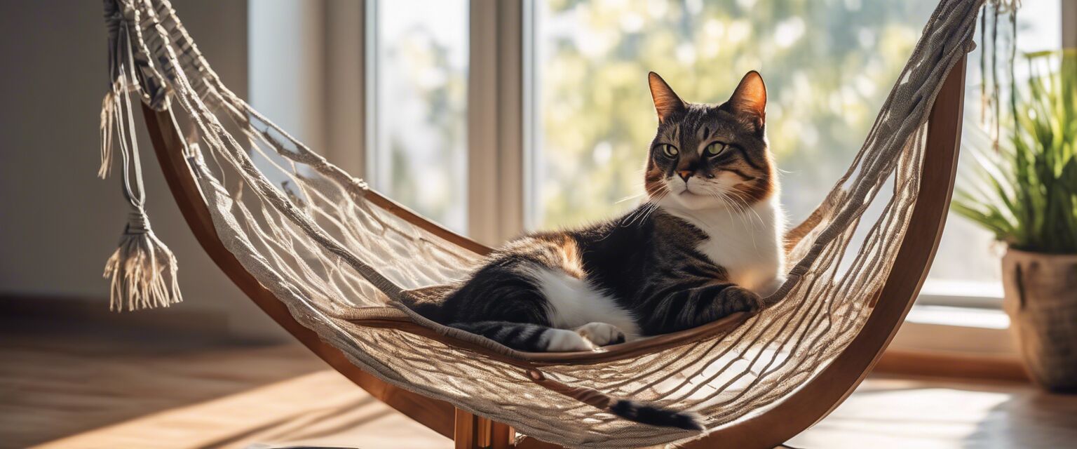 Cat in fancy hammock