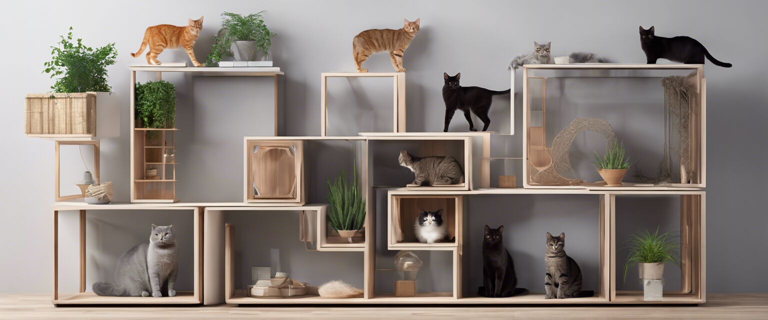 Variety of contemporary cat shelves