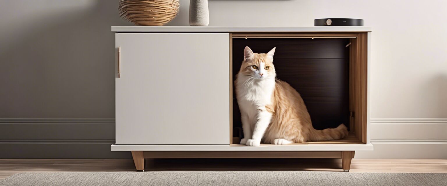 Modern cat litter box enclosure