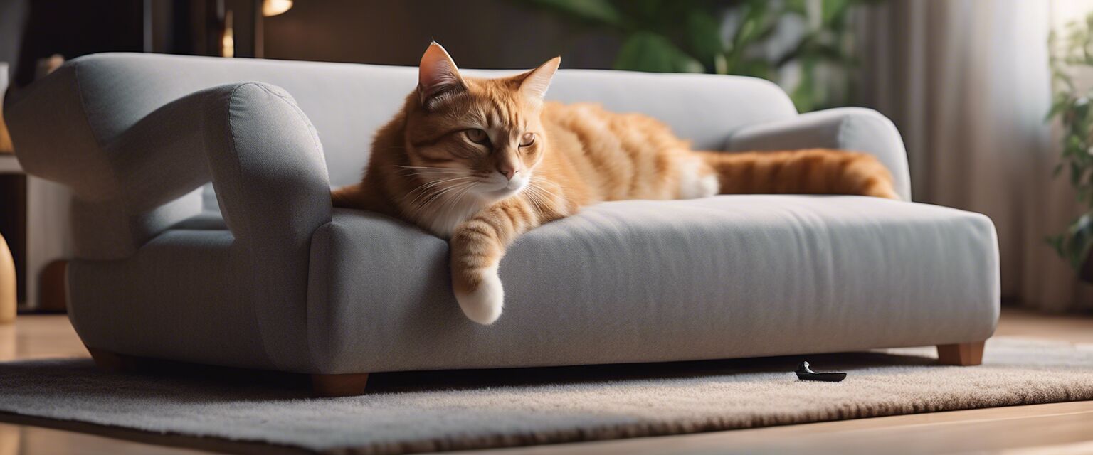 Cat relaxing in a lounger