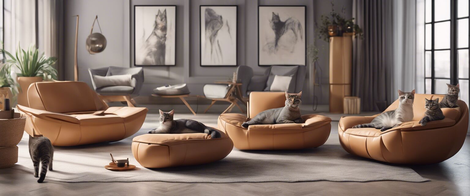 Stylish cat loungers in modern decor