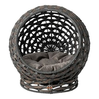 Huntley Equestrian Rattan Cat Bed Condo